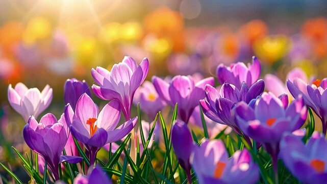 spring crocus flowers