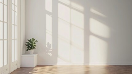 "Minimalist Interior with Soft Sunlight and Clean Lines"