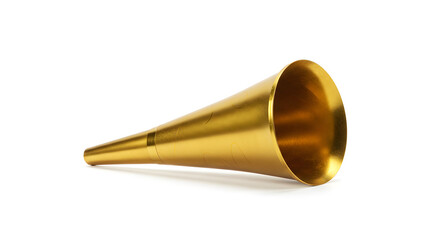 Naklejka premium Gold Horn Isolated on White Background