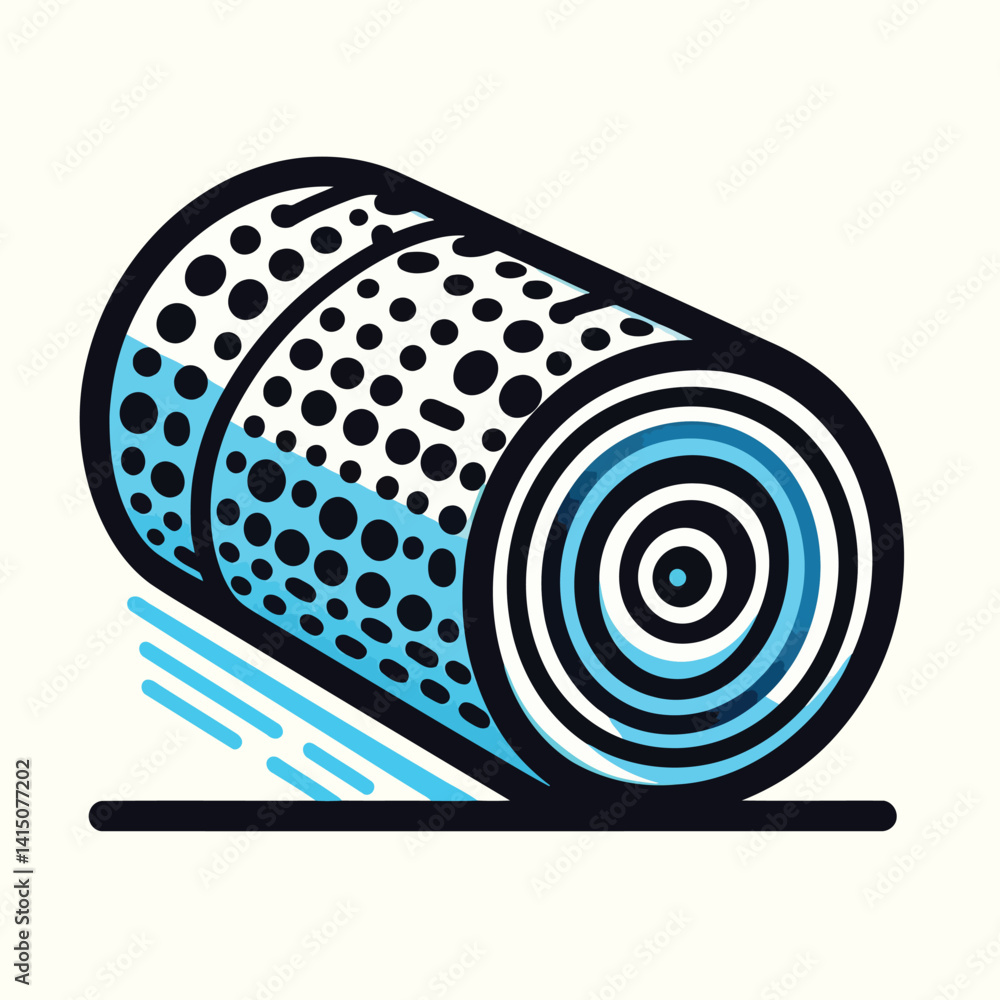 Fototapete abstract illustration of a rolled object with circles and dots design for graphic art projects on tr