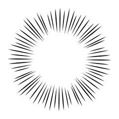 Fototapeta premium シンプルな集中線のモノローグ吹き出し素材