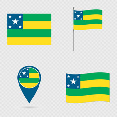 Sergipe Flag Set, State of Brazil.
