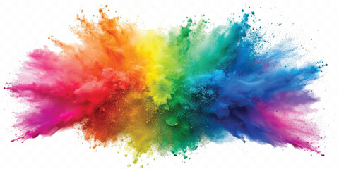 realistic holli festival colour explosion isolated on white background