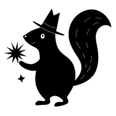 black and white cat silhouette