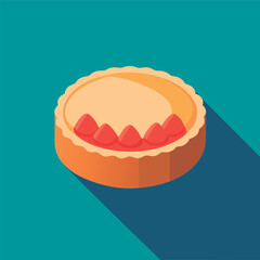 Vector illustration of a Delicious strawberry tart illustration.