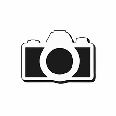 Black camera vector, simple photography icon