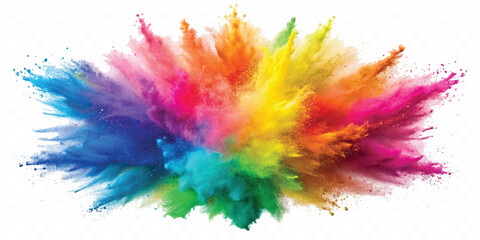 realistic holli festival colour explosion isolated on white background