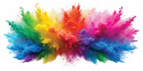 realistic holli festival colour explosion isolated on white background