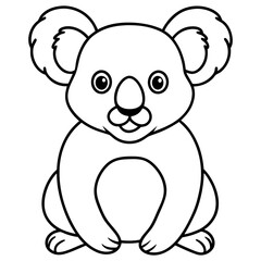 Koala Line Art on White