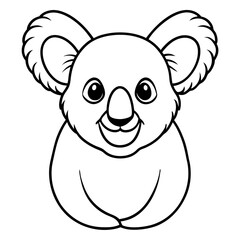 Koala Line Art on White