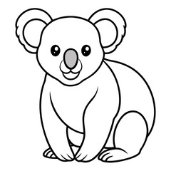 Koala Line Art on White