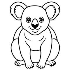 Koala Line Art on White