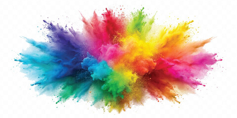 realistic holli festival colour explosion isolated on white background