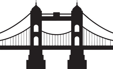 Golden gate bridge silhouette vector, Golden gate bridge icon vector illustration