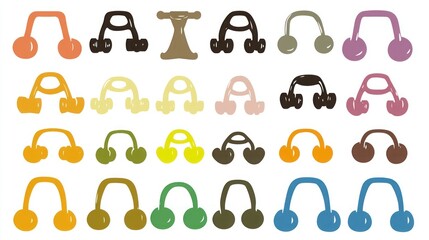 Assorted colorful headphone icons