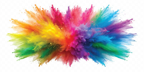 realistic holli festival colour explosion isolated on white background