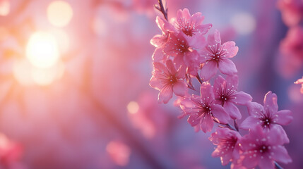 cherry blossoms with sunlight