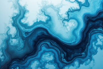 Obraz premium Mesmerizing Ink in Water: Swirling Olive & Light Sky Blue Patterns in Experimental Photography