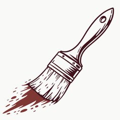 Paintbrush With Paint Splatter Illustration For Artistic And Renovation Projects