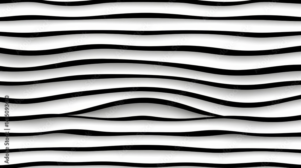 Aufkleber black and white striped pattern with a wavy line. the pattern is very simple and clean