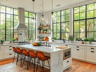 Modern Farmhouse Kitchen with Natural Light