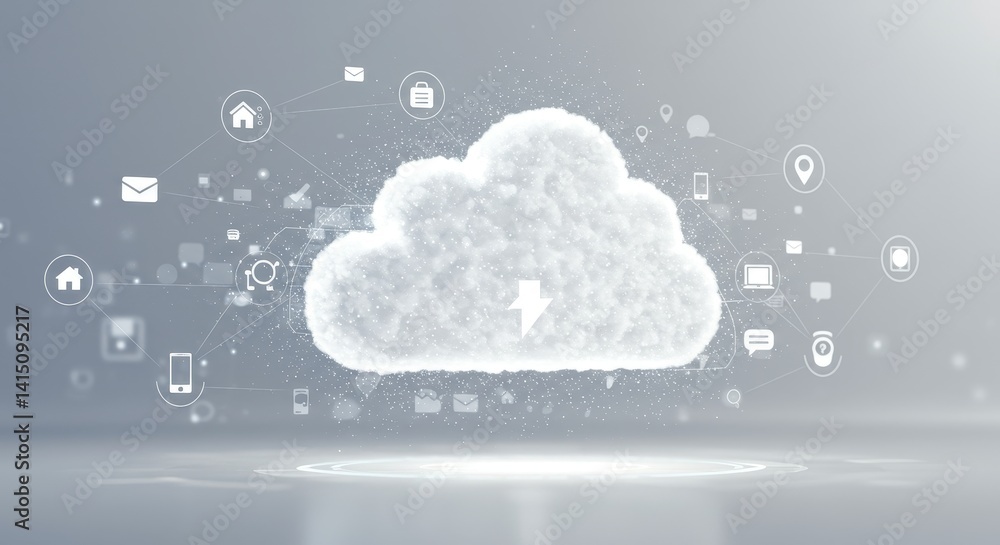 Poster cloud computing network connectivity for devices - cloud storage, data transfer, online access, devi