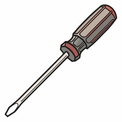 Fototapeta premium Isolated Flathead Screwdriver Tool Illustration For Repair Work And Construction Projects