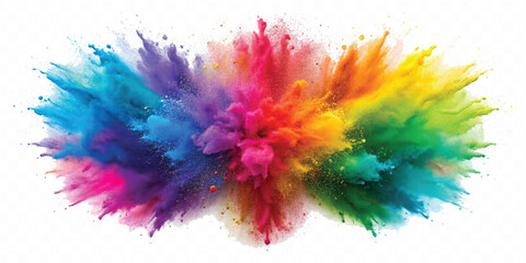 realistic holli festival colour explosion isolated on white background