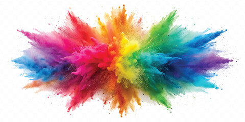 realistic holli festival colour explosion isolated on white background