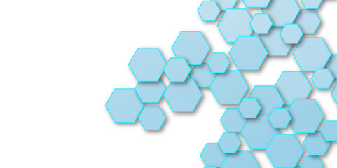 Abstract geometric hexagon blue texture background pattern vector illustration background on transparent.