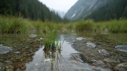 Obraz premium Tranquil mountain stream landscape nature photography