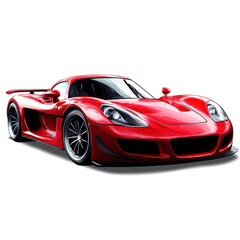 red sports car isolated