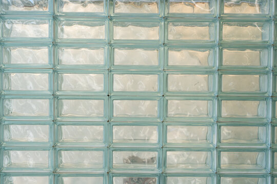Glass block wall seamless background and texture, translucent glass block wall - Powered by Adobe