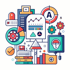 education flat icon vector illustration