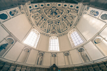 Trier, Germany - April 11, 2025: interior architectural detail of the church in Trier old town.