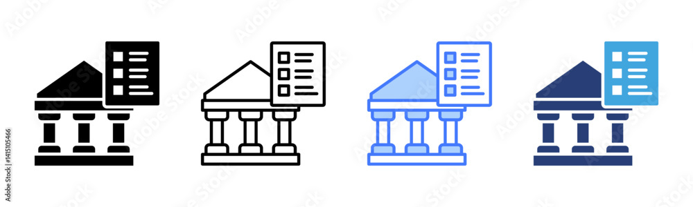 Poster Assessment icon sheet multiple style collection