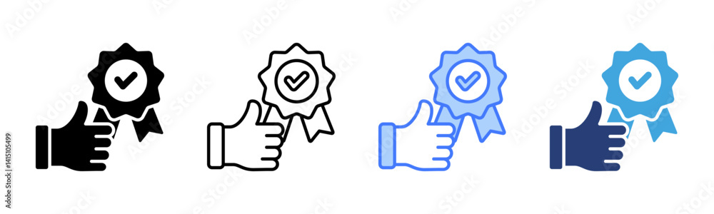 Poster appraisal icon sheet multiple style collection