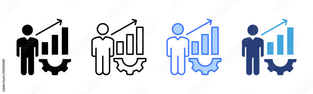 Poster Performance Management icon sheet multiple style collection