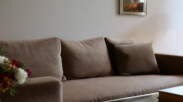 Modern Living Room Interior With Sofa, Armchair, Floor Lamp And Coffee Table