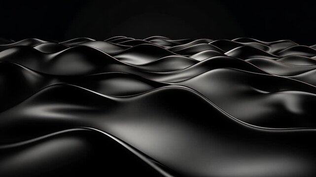 Abstract Black Waves: A Study in Darkness and Form