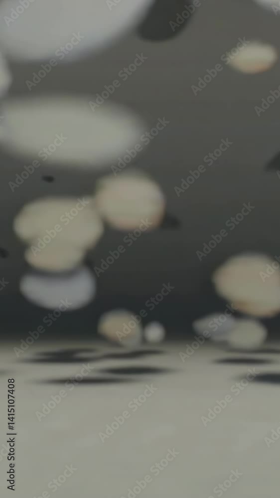 Poster abstract falling particles creating dynamic shadows on a neutral background