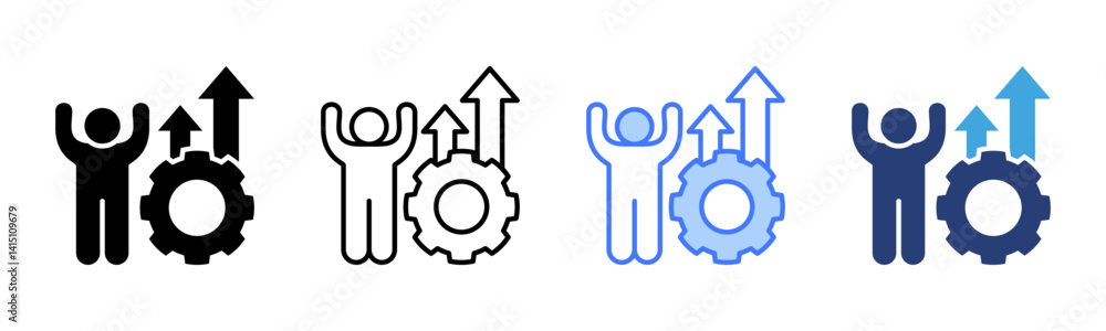 Poster Skill Development icon sheet multiple style collection