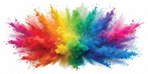 realistic holli festival colour explosion isolated on white background