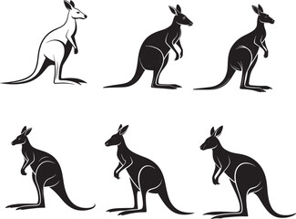 kangaroo vector silhouettes