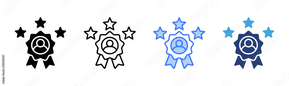 Poster expertise icon sheet multiple style collection