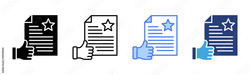 Poster appraisal icon sheet multiple style collection