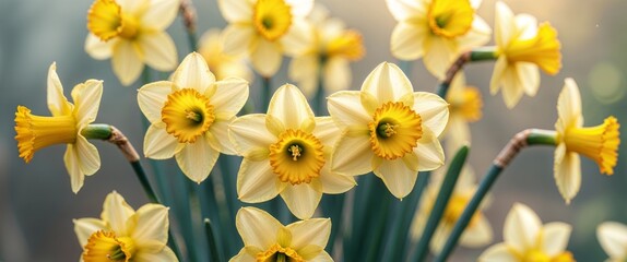 there are many yellow flowers that are in a vase