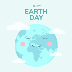 Happy Earth Day, planet illustration