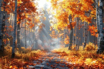 misty rainforest with dense vegetation and a waterfall cascading into a pool