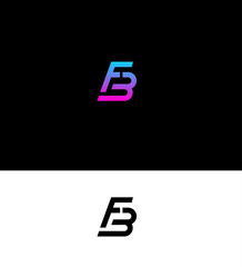Modern FB Logo Design Gradient, Monogram, Letters, Branding, Identity, Minimalist, Interlock, Style,